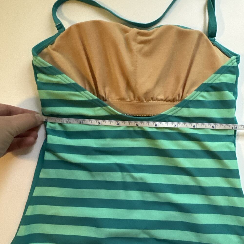 NWT DownEast Hampton Swim Stripe Cockaloo 1pc Swimsuit Sz XS Green Swim Beach - Picture 8 of 12